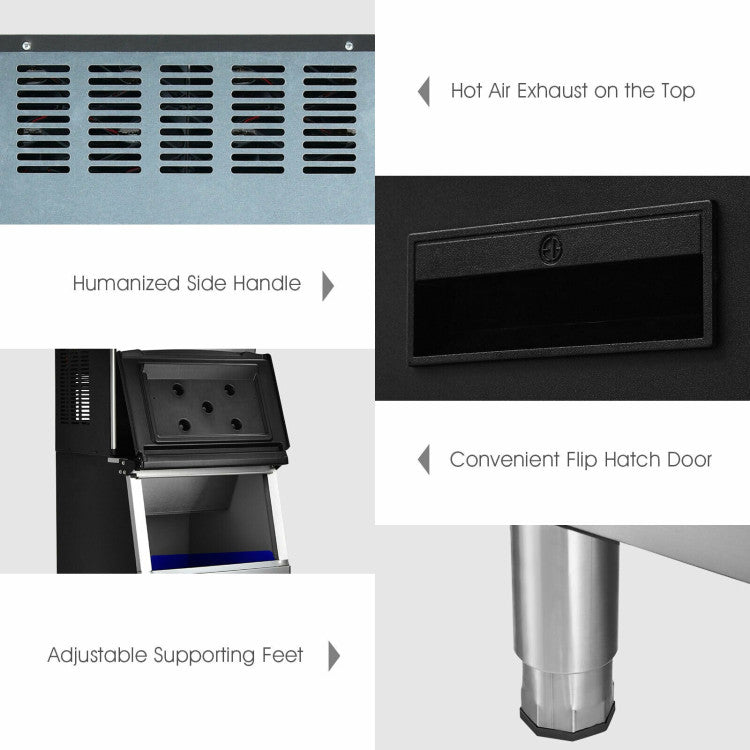 353LBS/24H Split Commercial Ice Maker with 198 LBS Storage Bin