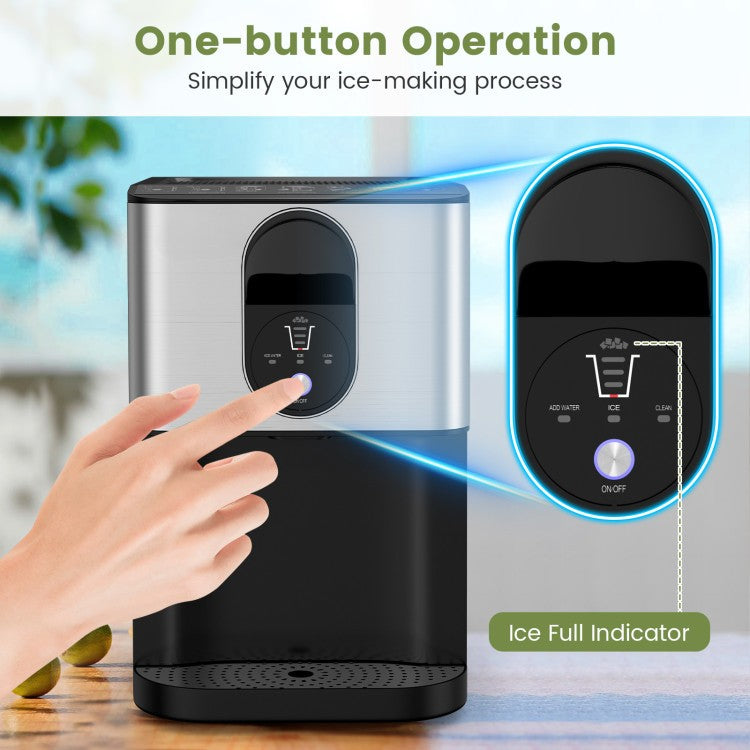 Self Dispensing Nugget Ice Maker Countertop with Soft Chewable Pellet Ice Cubes