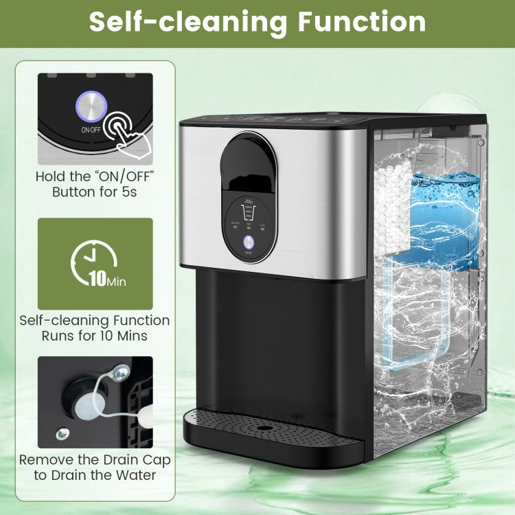 Self Dispensing Nugget Ice Maker Countertop with Soft Chewable Pellet Ice Cubes