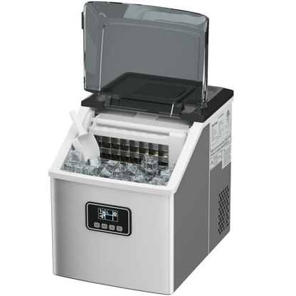 Countertop Ice Maker Machine – 48 lbs/Day, Stainless Steel, Self-Cleaning with LCD Display