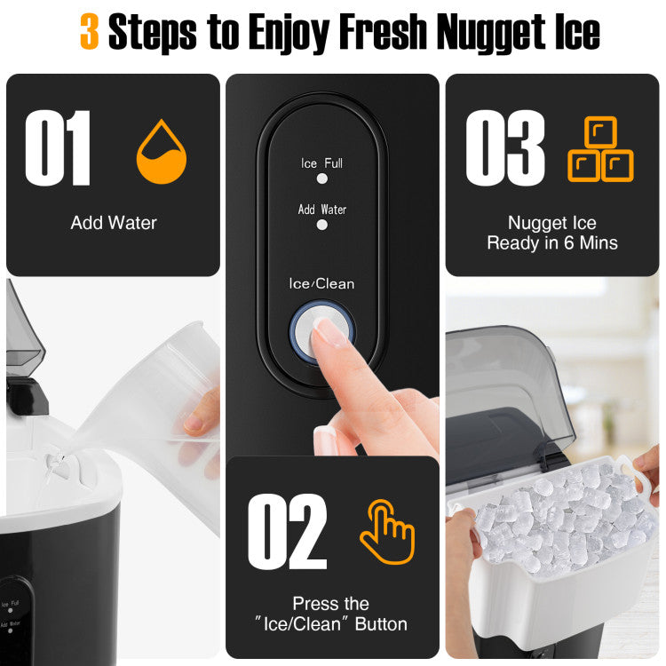 Nugget Countertop Ice Maker with Soft Chewable Pellet Ice