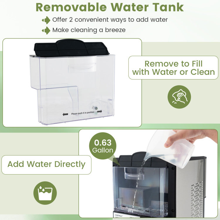 Self Dispensing Nugget Ice Maker Countertop with Soft Chewable Pellet Ice Cubes