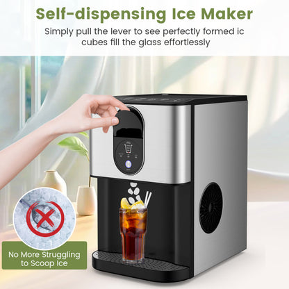 Self Dispensing Nugget Ice Maker Countertop with Soft Chewable Pellet Ice Cubes