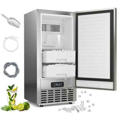 Under Counter Nugget Ice Maker with Self-Cleaning and 24H Timer