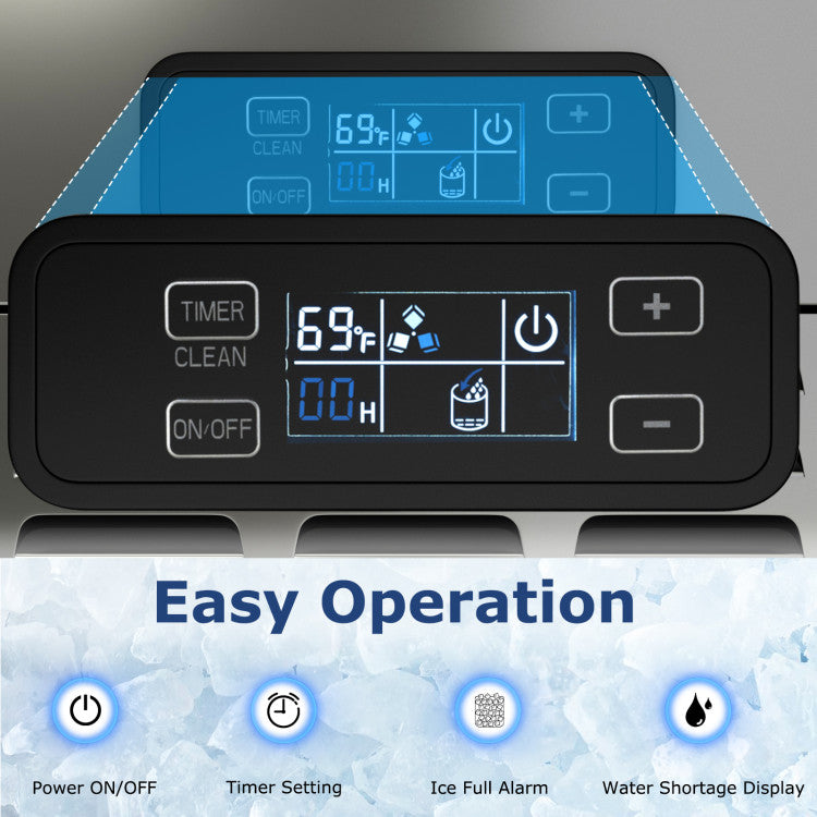 Under Counter Nugget Ice Maker with Self-Cleaning and 24H Timer