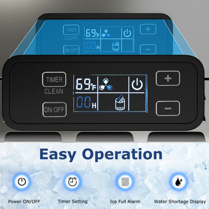 Under Counter Nugget Ice Maker with Self-Cleaning and 24H Timer