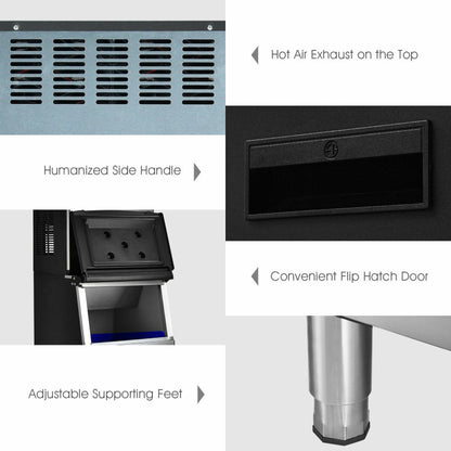 353LBS/24H Split Commercial Ice Maker with 198 LBS Storage Bin