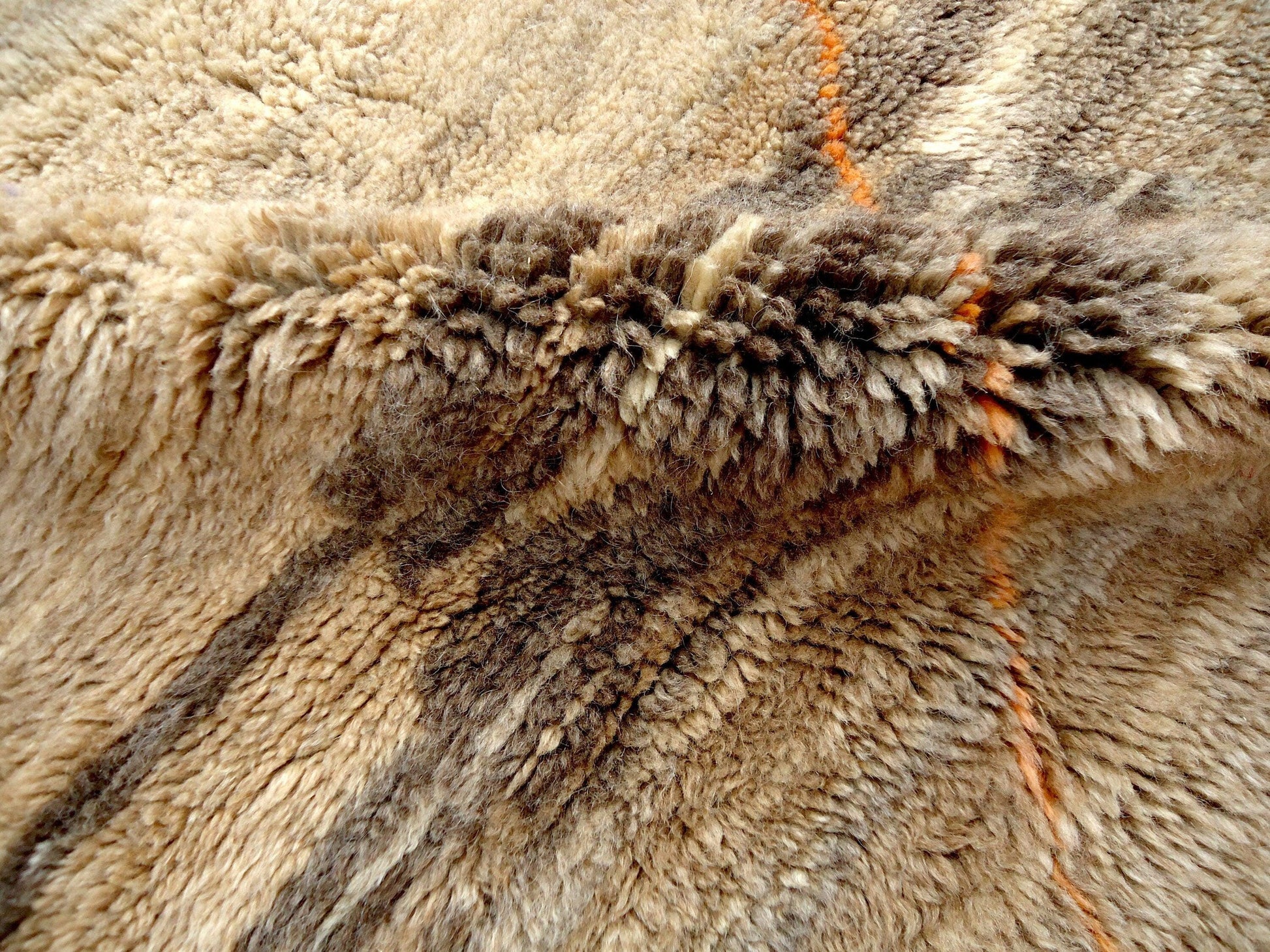 Moroccan Wool rug, Mrirt Handmade rug, Beni ourain 8x10 rug, Boujaad carpet, Azilal rug, Tapis Berbèr, Berber Boho rug, Teppich, Brown Beige