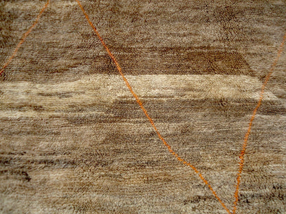 Moroccan Wool rug, Mrirt Handmade rug, Beni ourain 8x10 rug, Boujaad carpet, Azilal rug, Tapis Berbèr, Berber Boho rug, Teppich, Brown Beige