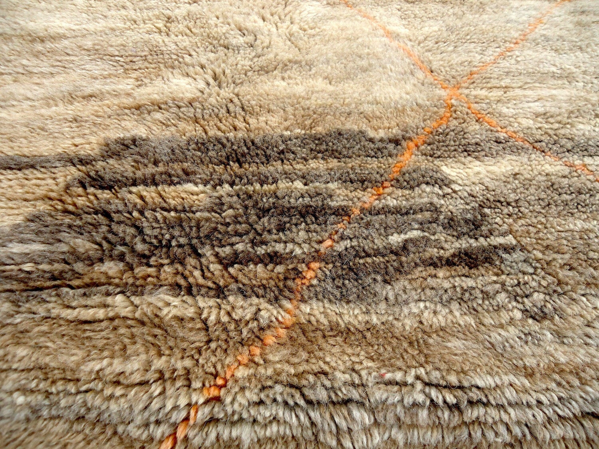 Moroccan Wool rug, Mrirt Handmade rug, Beni ourain 8x10 rug, Boujaad carpet, Azilal rug, Tapis Berbèr, Berber Boho rug, Teppich, Brown Beige