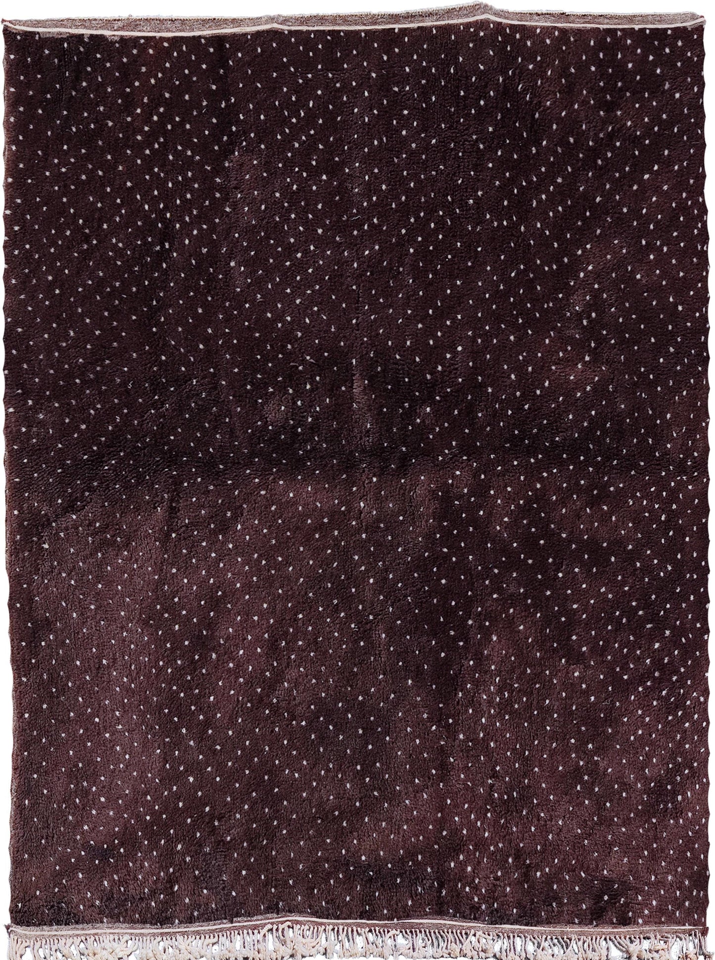 Brown Dotted Moroccan rug, Beni ourain handmade area rug, Mrirt wool Boho rug, Living room Boujaad Berber Carpet, Teppich, Tapis berbère.