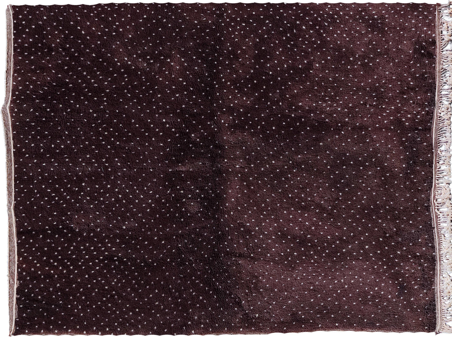 Brown Dotted Moroccan rug, Beni ourain handmade area rug, Mrirt wool Boho rug, Living room Boujaad Berber Carpet, Teppich, Tapis berbère.