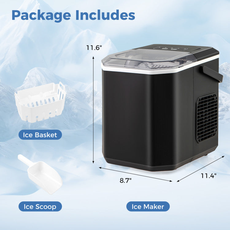 Ice Maker Countertop with Self-Cleaning for Home Kitchen Office Party