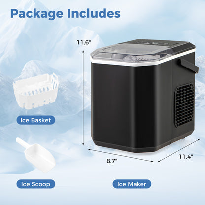 Ice Maker Countertop with Self-Cleaning for Home Kitchen Office Party